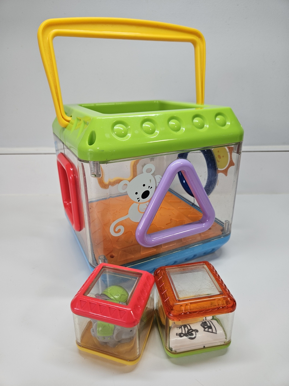 Fisher Price Peek A Boo Blocks Musical Shape Sorter Baby Activity Cube WORKS